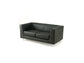 Divano attesa a 2 posti Unisit Quad QD2 schienale fisso - rivestimento tessuto ignifugo nero - QD2/IN