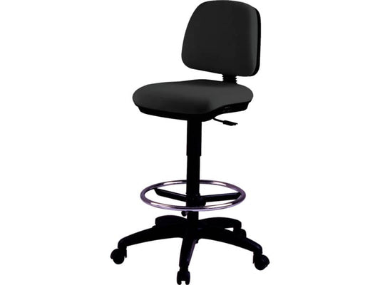 Sgabello tecnico Unisit Esos EOE4S seduta alta - poggiapiedi telescopico - rivestimento Eco nero EOE4S/EN