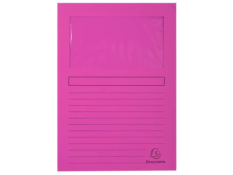 Cartelline con finestra Exacompta Forever® A4 cartoncino 120 g/m² fucsia conf. da 100 - 50108E
