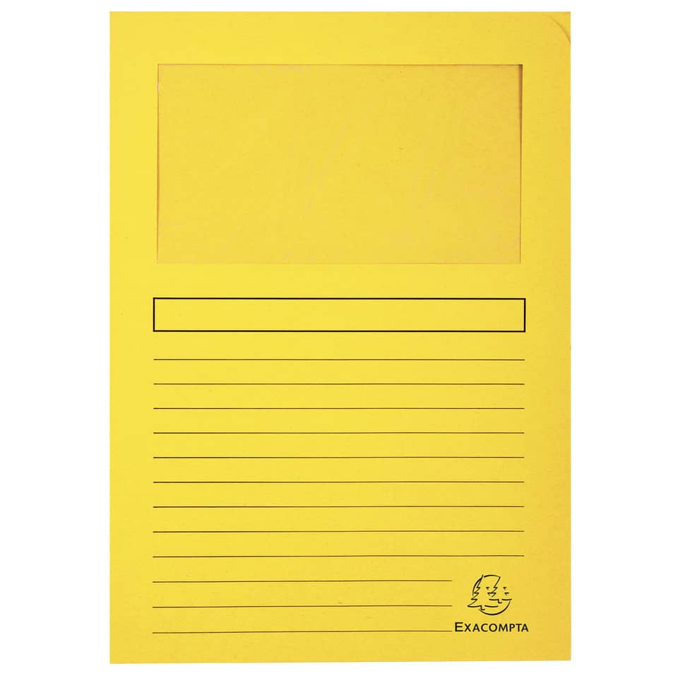 Cartelline con finestra Exacompta Forever® A4 cartoncino 120 g/m² giallo conf. da 100 - 50109E
