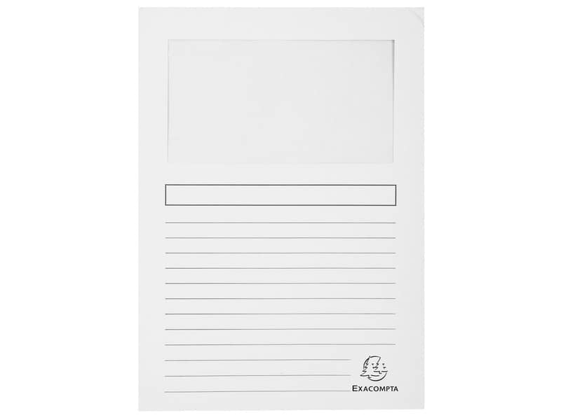 Cartelline con finestra Exacompta Forever® A4 cartoncino 120 g/m² bianco conf. da 100 - 50110E