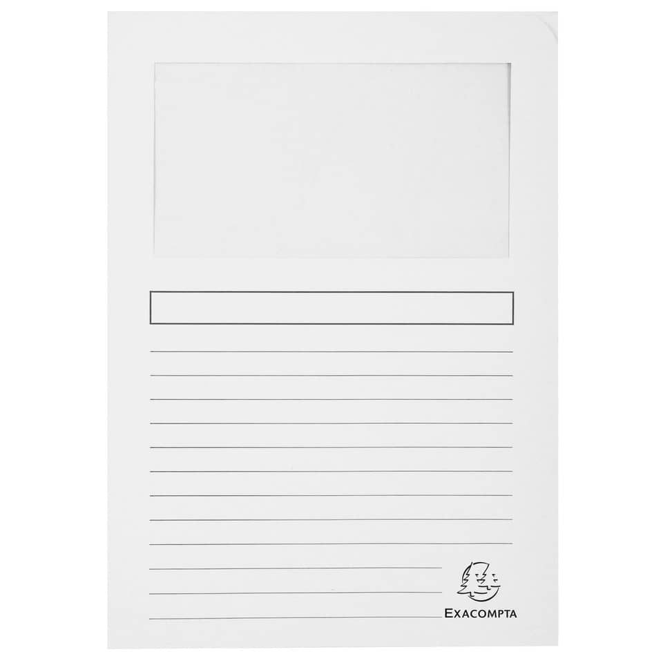 Cartelline con finestra Exacompta Forever® A4 cartoncino 120 g/m² bianco conf. da 100 - 50110E