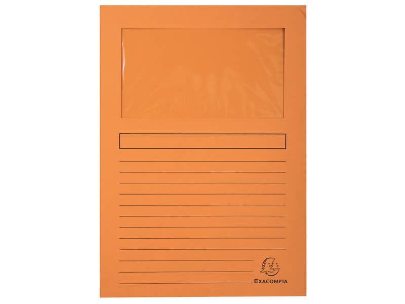 Cartelline con finestra Exacompta Forever® A4 cartoncino 120 g/m² arancio conf. da 100 - 50104E