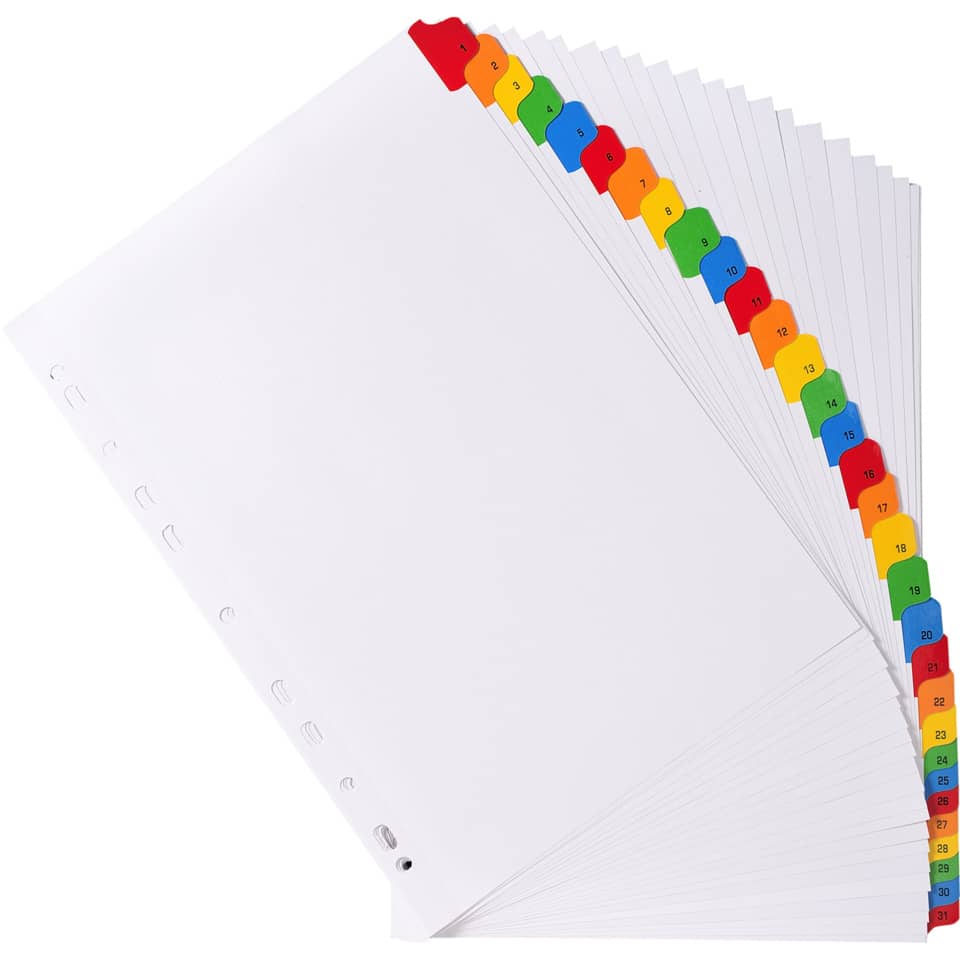 Intercalari stampati in digitale Exacompta multicolori rinforzati Protect'o cartoncino A4 160g/mq da 1 a