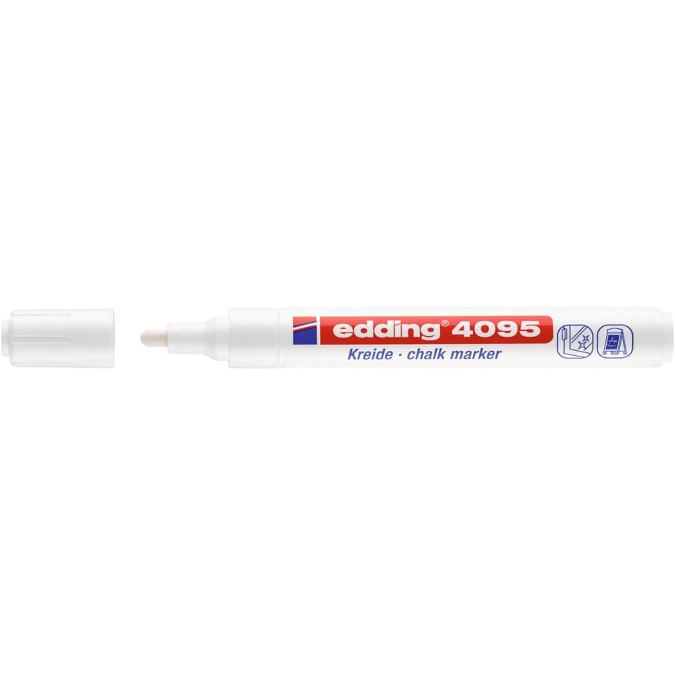 Marcatore a gesso liquido edding 4095 punta conica 2-3 mm bianco 4-4095049