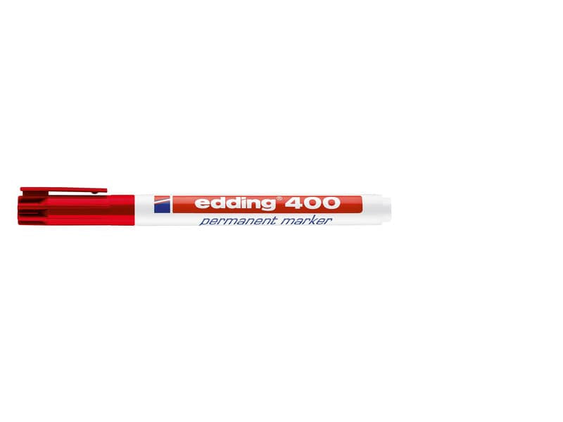 Marcatore permanente edding 400 punta conica 1 mm rosso 4-400002