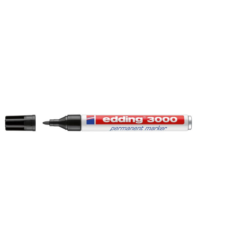 Marcatore permanente edding 3000 punta conica 1,5-3 mm nero 4-3000001