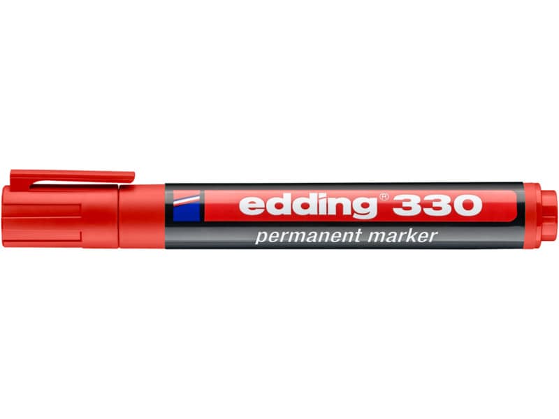 Marcatore permanente edding 330 punta scalpello 1-5 mm rosso 4-330002