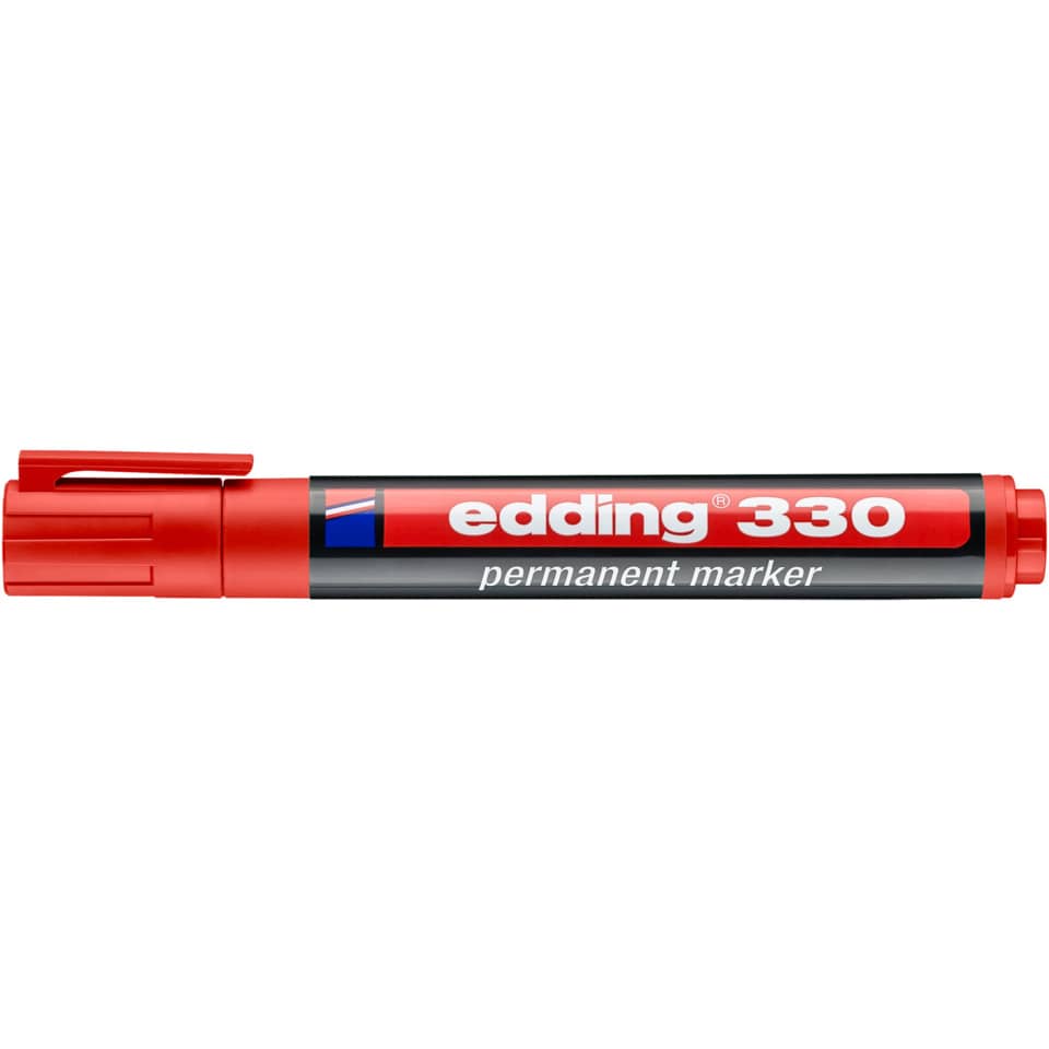 Marcatore permanente edding 330 punta scalpello 1-5 mm rosso 4-330002