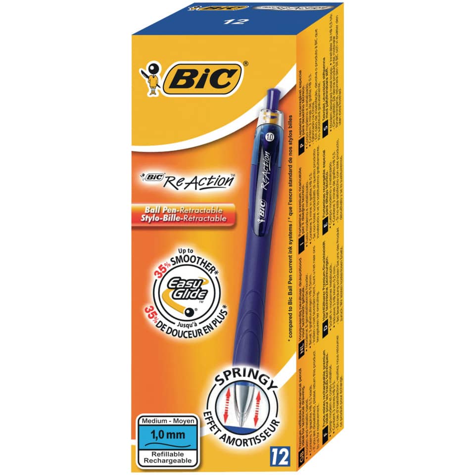 Penna a sfera a scatto BIC Atlantis ReAction M 1 mm blu 8575472