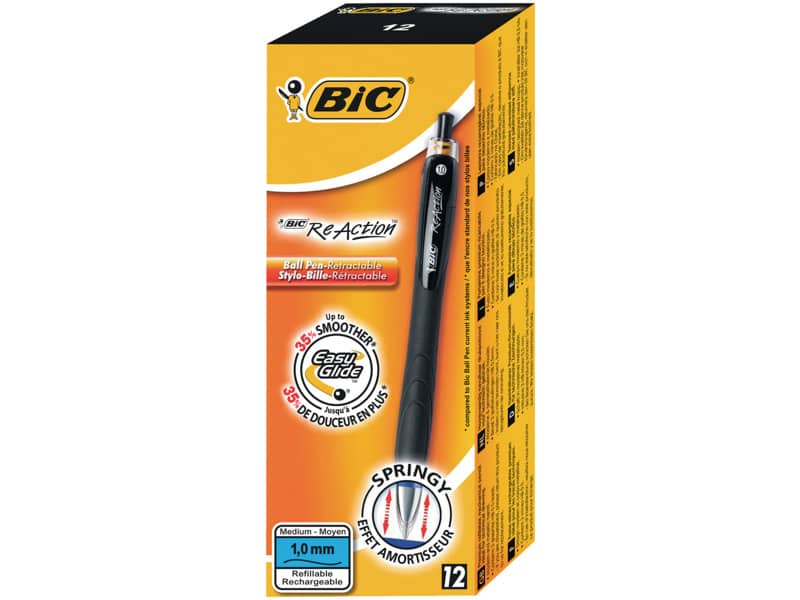 Penna a sfera a scatto BIC Atlantis ReAction M 1 mm nero 8575462