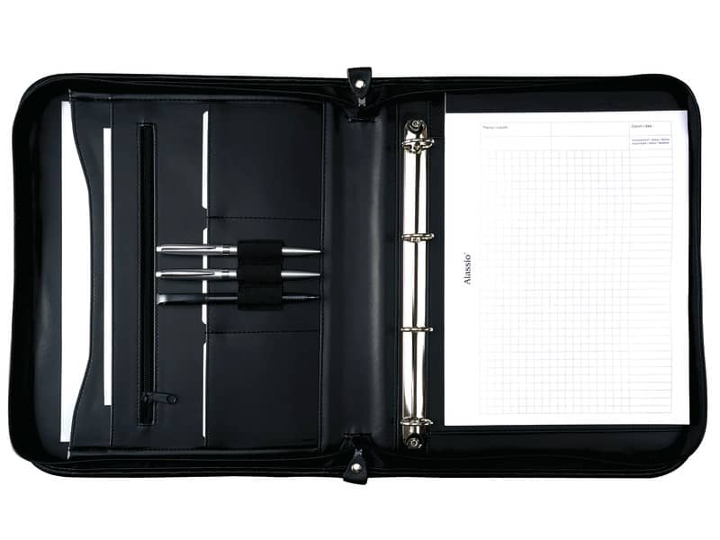 Cartella portadocumenti Alassio LIMONE in pelle 28,5x4x36 cm A4 nero 30014