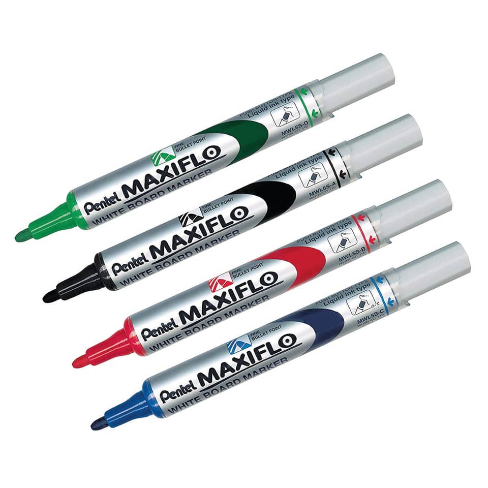 Marcatore per lavagne bianche Pentel MAXIFLO punta conica 4,0 mm blu MWL5S-C