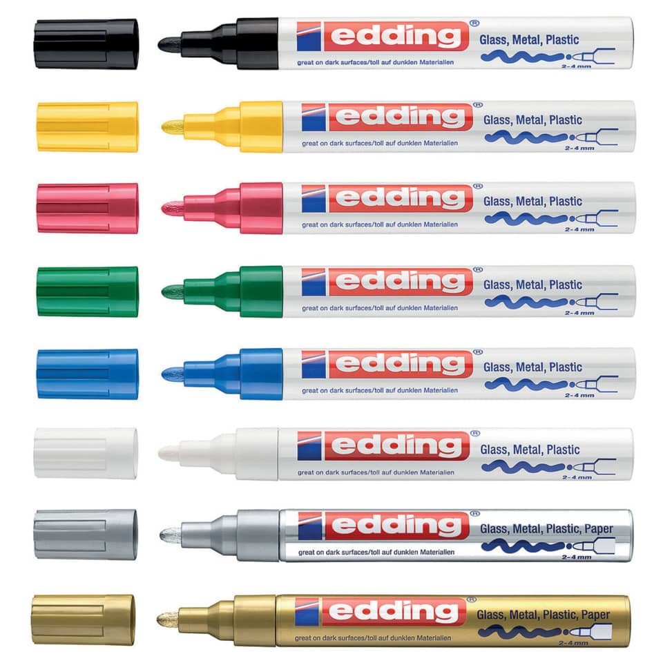 Marcatore a vernice edding 750 punta conica 2-4 mm argento 4-750054