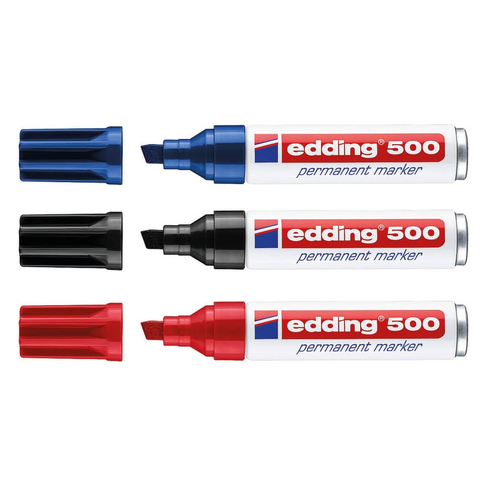 Marcatore permanente edding 500 punta scalpello 2-7 mm blu 4-500003