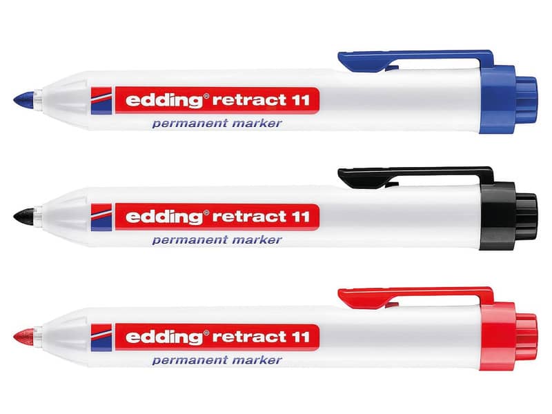 Marcatore permanente edding Retract 11 punta conica 1,5-3 mm blu 4-11003