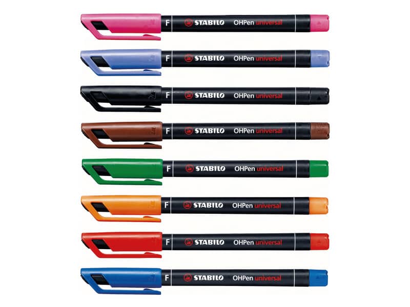 Penne Stabilo OHPen universal Superfine (S) 0,4 mm assortiti astuccio da 8 - 841/8