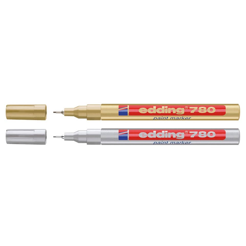 Marcatore a vernice edding 780 punta conica 0,8 mm argento 4-780054