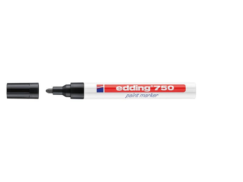 Marcatore a vernice edding 750 punta conica 2-4 mm nero 4-750001
