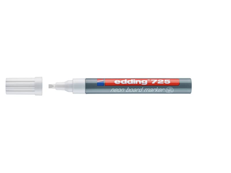 Marcatore Neon per lavagne edding 725 punta scalpello 2-5 mm bianco 4-725049