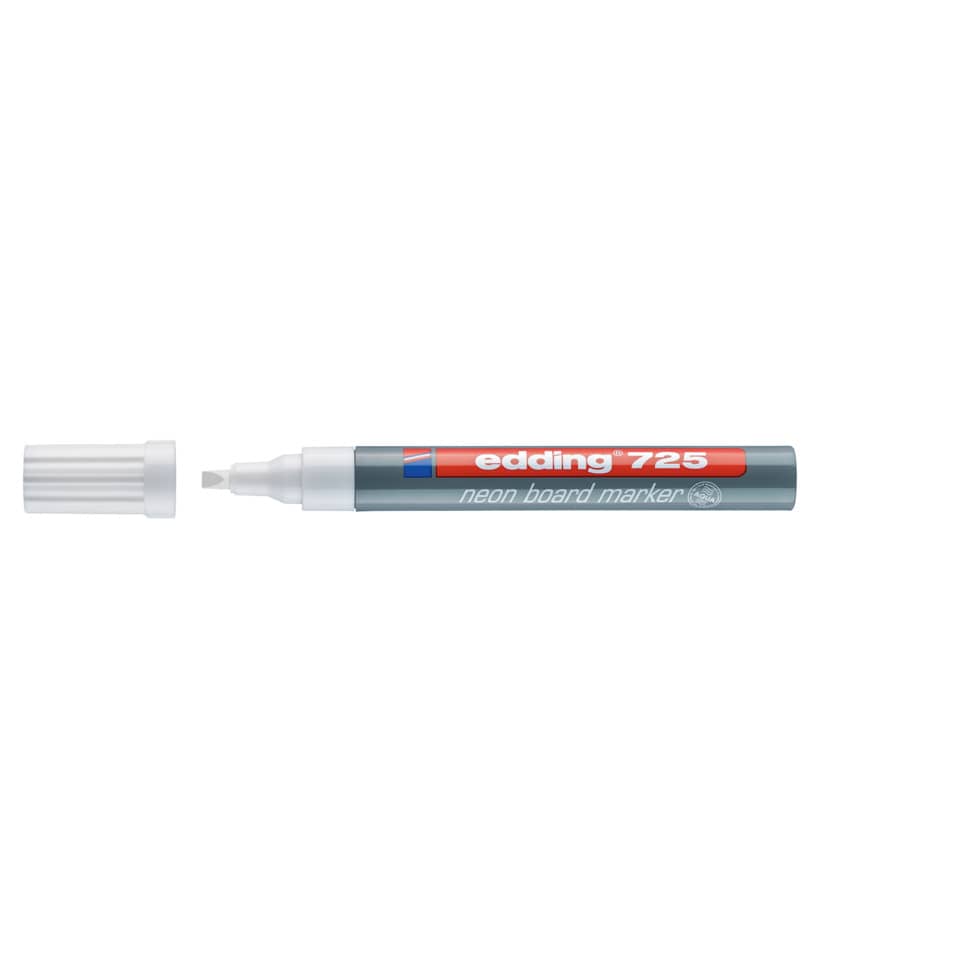 Marcatore Neon per lavagne edding 725 punta scalpello 2-5 mm bianco 4-725049