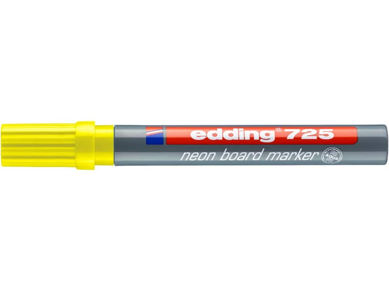 Marcatore Neon per lavagne edding 725 punta scalpello 2-5 mm giallo fluorescente - 4-725065