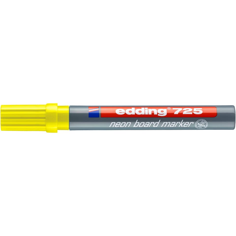 Marcatore Neon per lavagne edding 725 punta scalpello 2-5 mm giallo fluorescente - 4-725065
