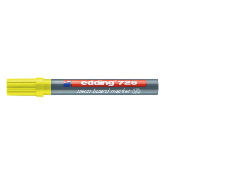 Marcatore Neon per lavagne edding 725 punta scalpello 2-5 mm giallo fluorescente - 4-725065