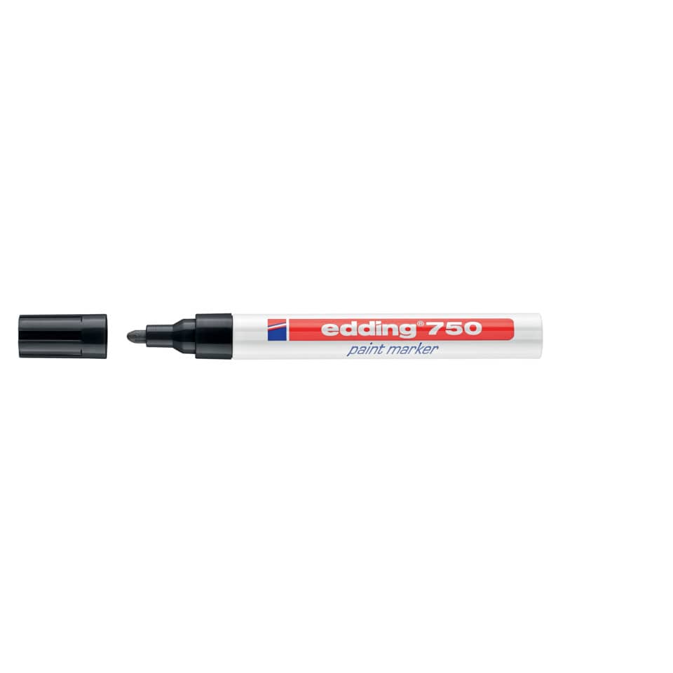 Marcatore a vernice edding 750 punta conica 2-4 mm nero 4-750001