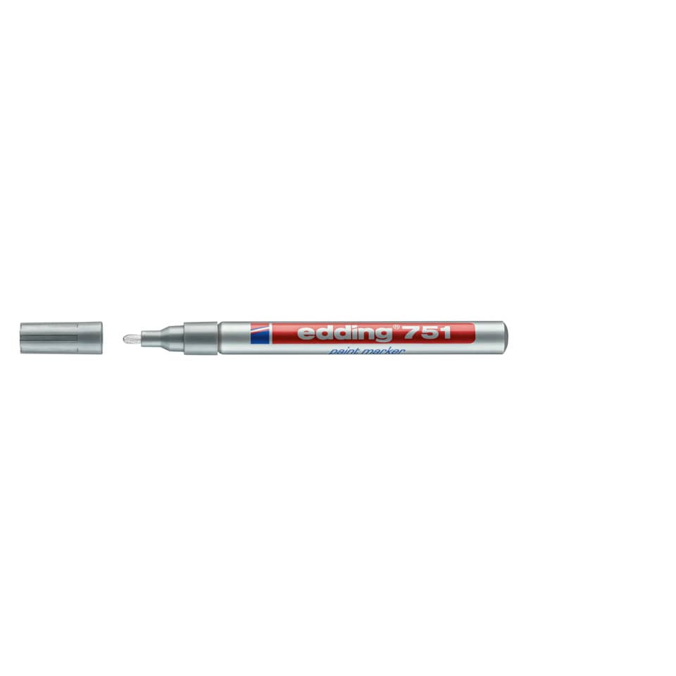 Marcatore a vernice edding 751 punta conica 1-2 mm argento 4-751054