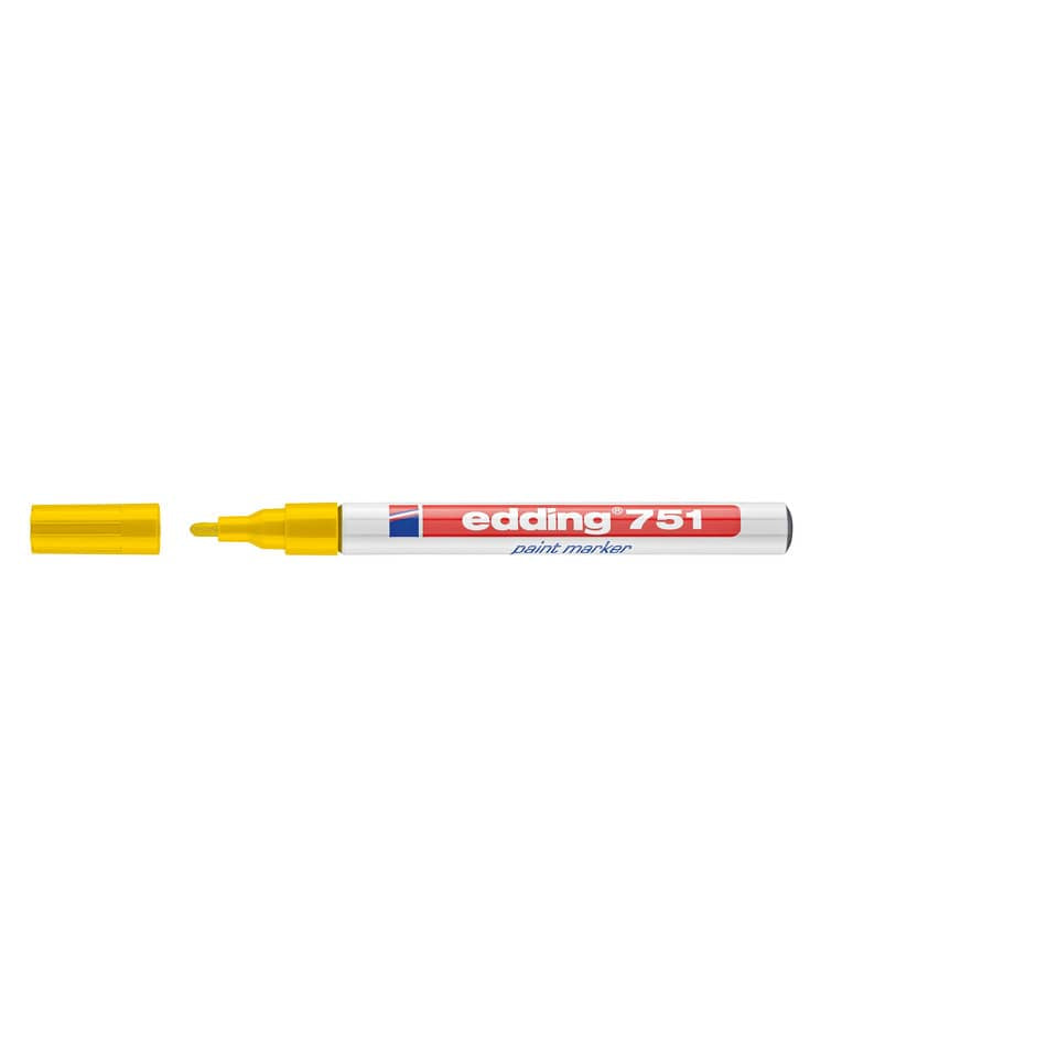 Marcatore a vernice edding 751 punta conica 1-2 mm giallo 4-751005