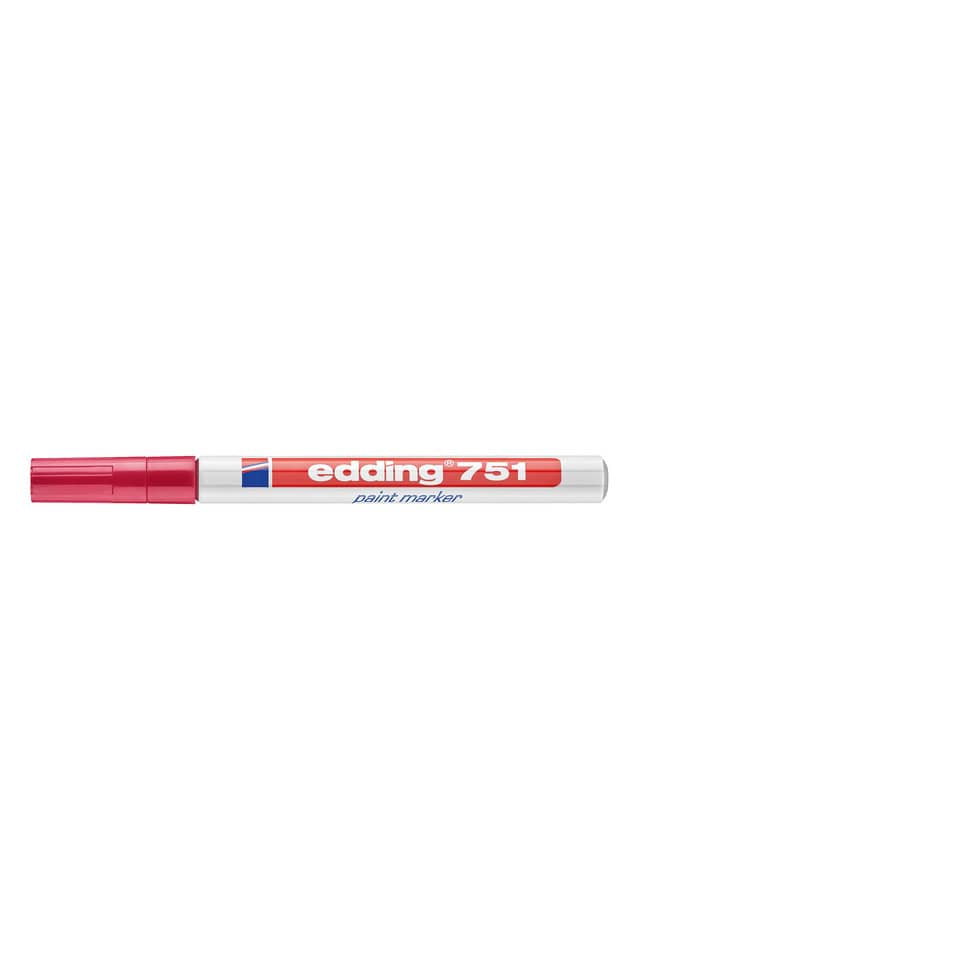 Marcatore a vernice edding 751 punta conica 1-2 mm rosso 4-751002