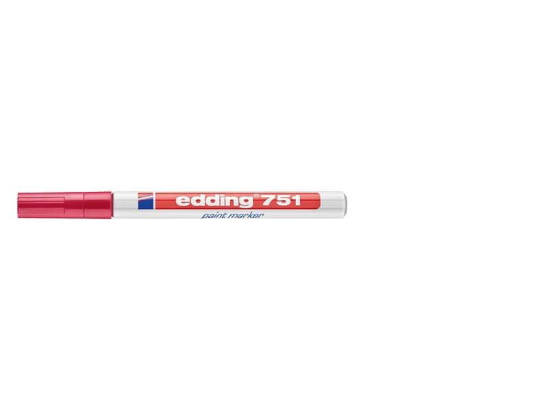 Marcatore a vernice edding 751 punta conica 1-2 mm rosso 4-751002