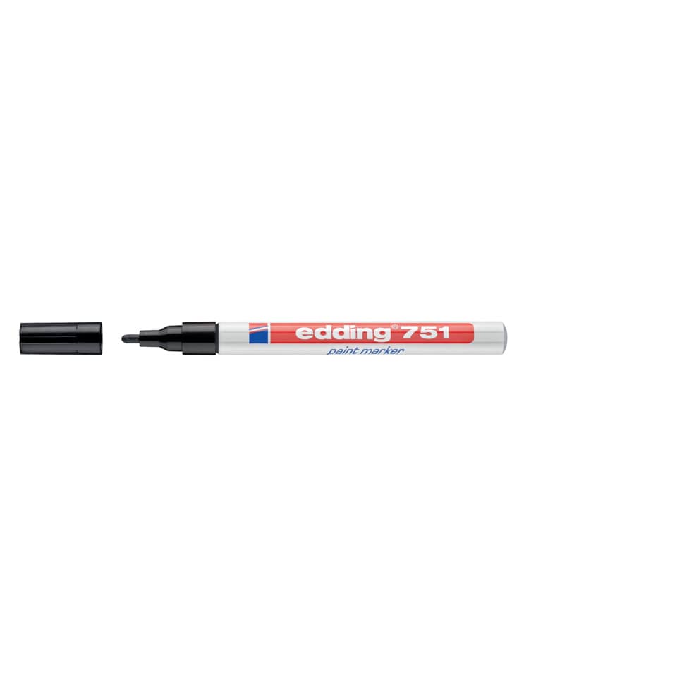 Marcatore a vernice edding 751 punta conica 1-2 mm nero 4-751001