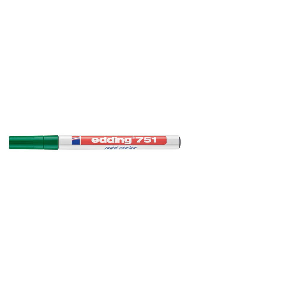 Marcatore a vernice edding 751 punta conica 1-2 mm verde 4-751004
