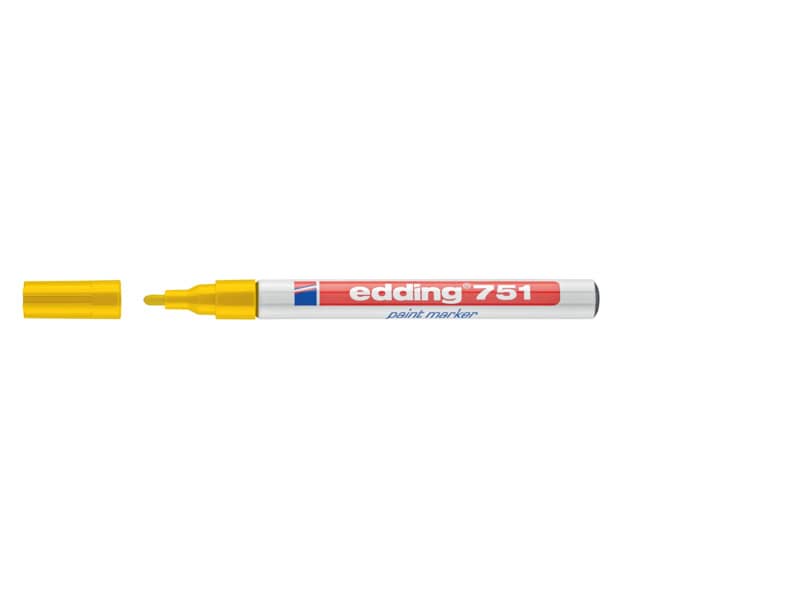 Marcatore a vernice edding 751 punta conica 1-2 mm giallo 4-751005