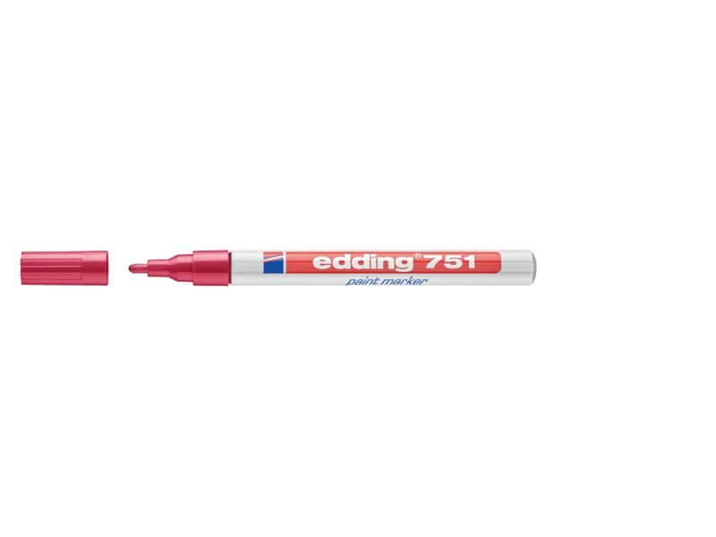 Marcatore a vernice edding 751 punta conica 1-2 mm rosso 4-751002