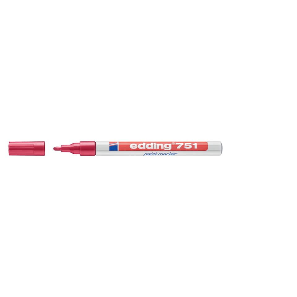 Marcatore a vernice edding 751 punta conica 1-2 mm rosso 4-751002
