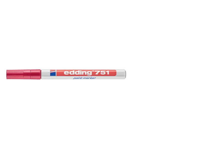 Marcatore a vernice edding 751 punta conica 1-2 mm rosso 4-751002