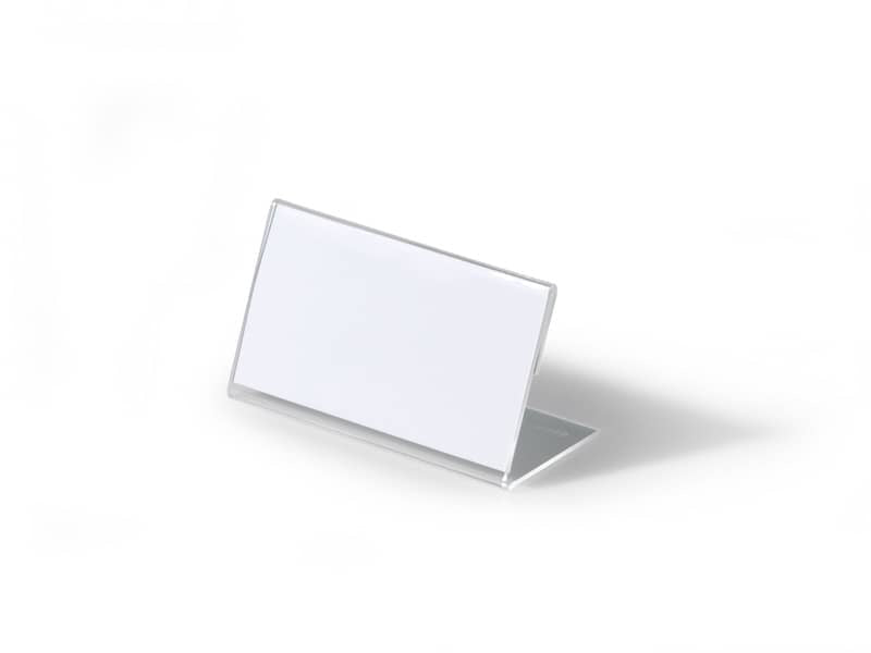 Portanomi a L DURABLE da tavolo acrilico trasparente inserto 52x100mm conf. 10 - 805519