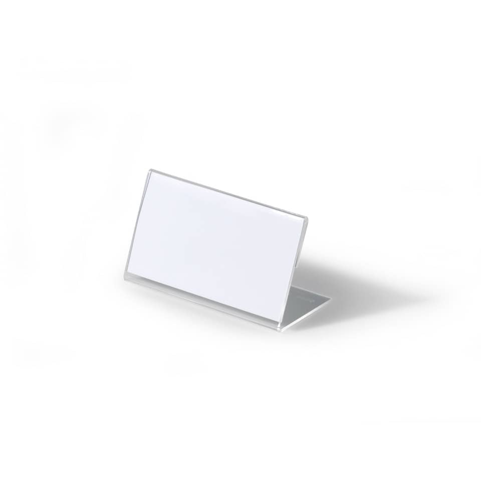 Portanomi a L DURABLE da tavolo acrilico trasparente inserto 52x100mm conf. 10 - 805519