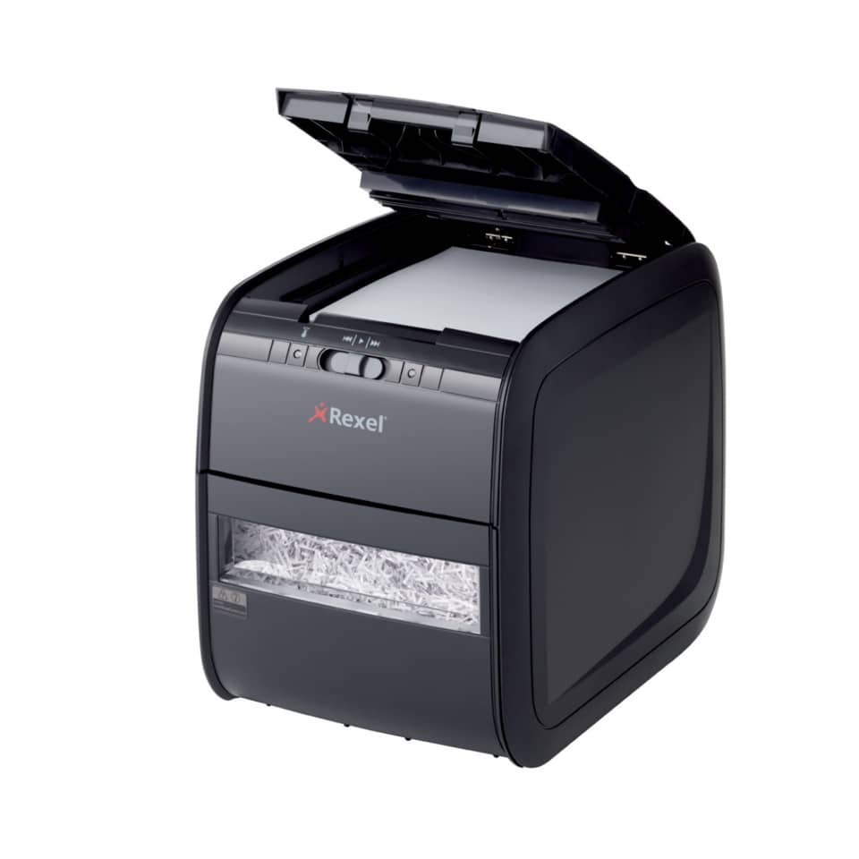 Distruggidocumenti ad alimentazione automatica Rexel Auto+90X P-3 20 L taglio a frammenti 4x45 mm 2103080EUA