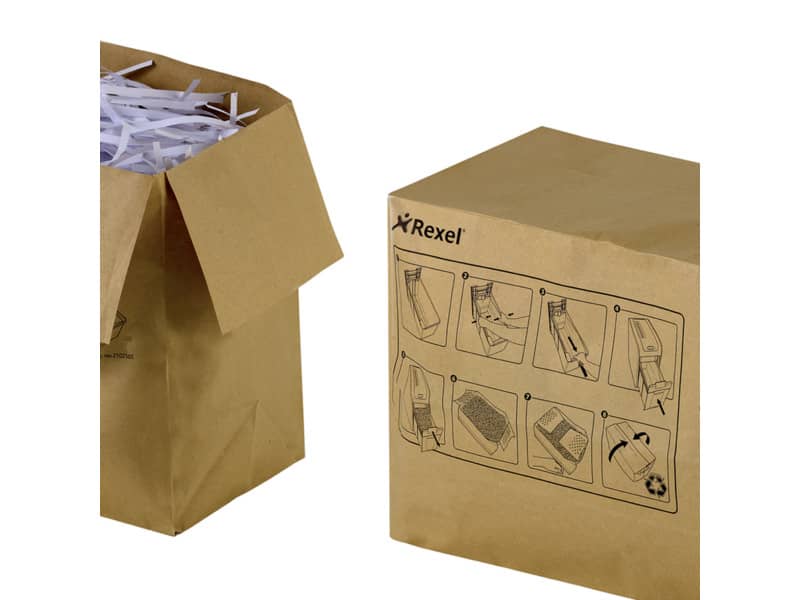 Sacchetti riciclabili per distruggidocumenti Rexel 50 L conf. da 50 - 2102441