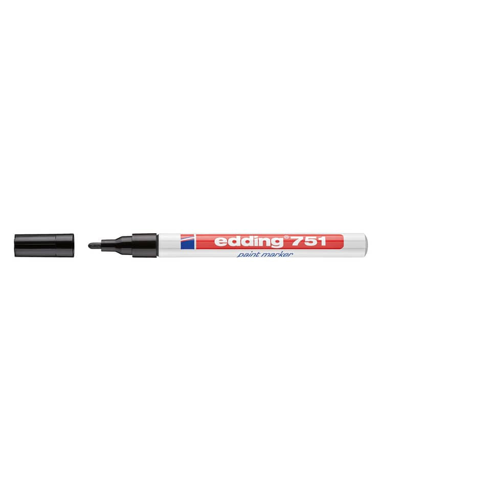 Marcatore a vernice edding 751 punta conica 1-2 mm nero 4-751001