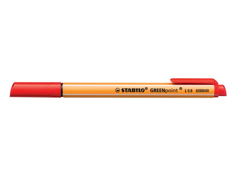 Penna con punta in fibra Stabilo GREENpoint 0,8 mm rosso 6088/40