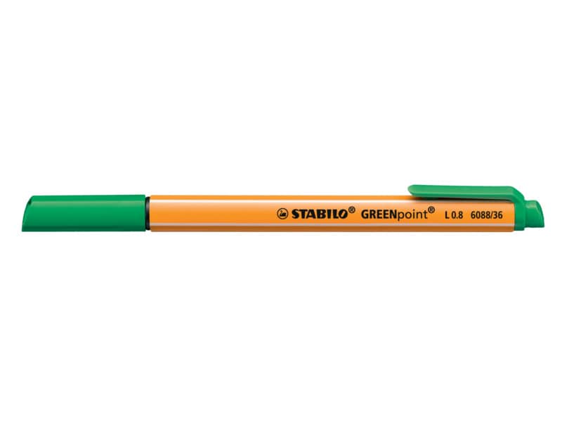 Penna con punta in fibra Stabilo GREENpoint 0,8 mm verde 6088/36