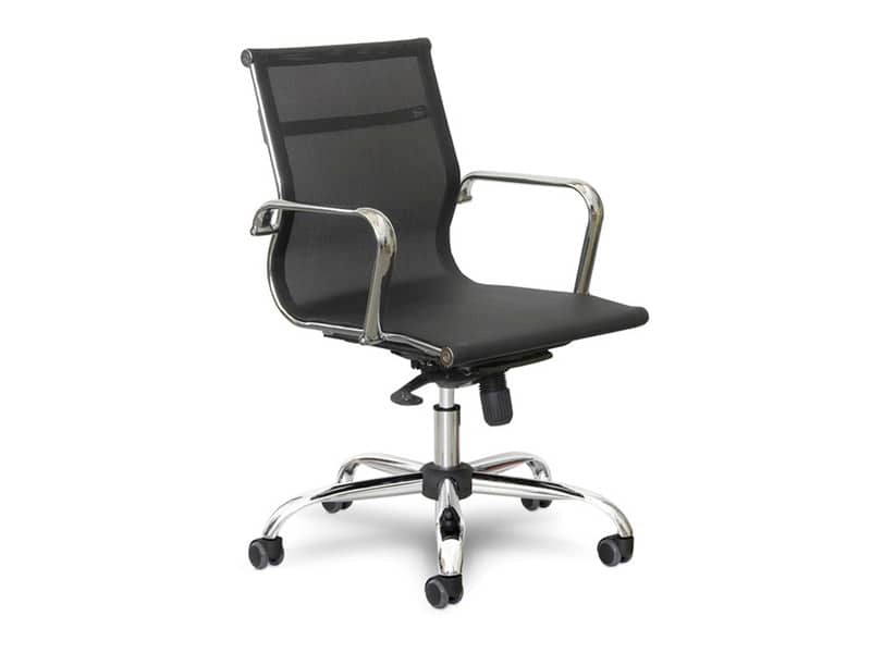 Poltrona direzionale girevole Unisit Pollux Space PXD schienale basso in rete nero - con braccioli - PXD/N