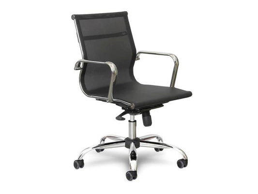 Poltrona direzionale girevole Unisit Pollux Space PXD schienale basso in rete nero - con braccioli - PXD/N