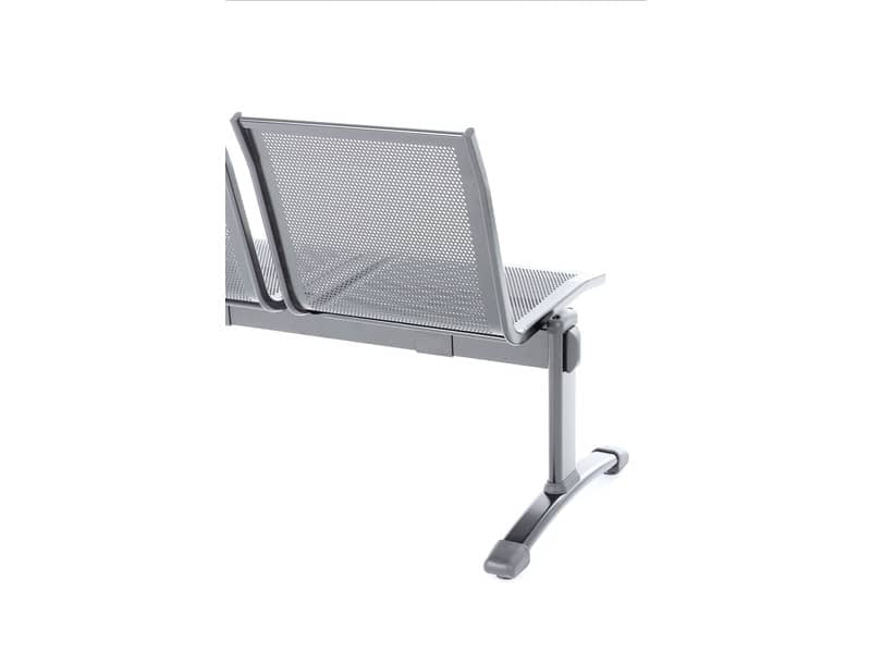 Panca 2 posti attesa Unisit Plexus PS2P in acciaio grigio - schienale e seduta forati traspiranti - PS2P