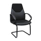 Sedia visitatore direzionale su slitta Unisit Guru GRV Eco Smart - rivestimento similpelle nero con braccioli - GRV/KN